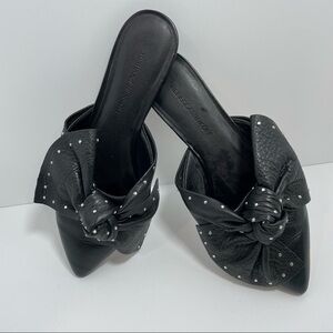 Rebecca Minkoff alexis mule leather studded bow slip on size 7M black
